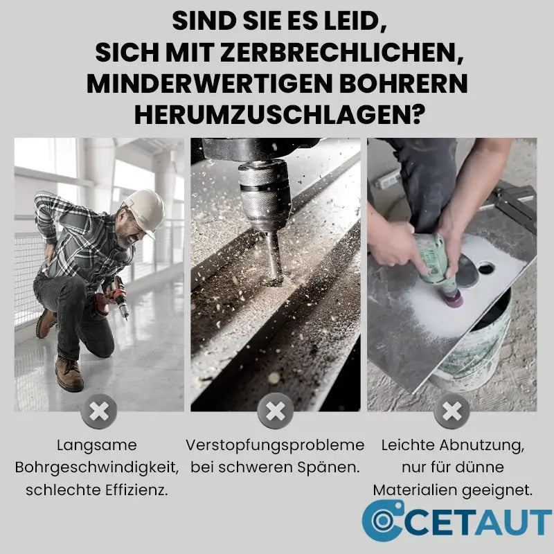 🔥2025 Heißer Verkauf🔥Hochfester Exzenterbohrer-Satz mit 4 Schneiden cetaut