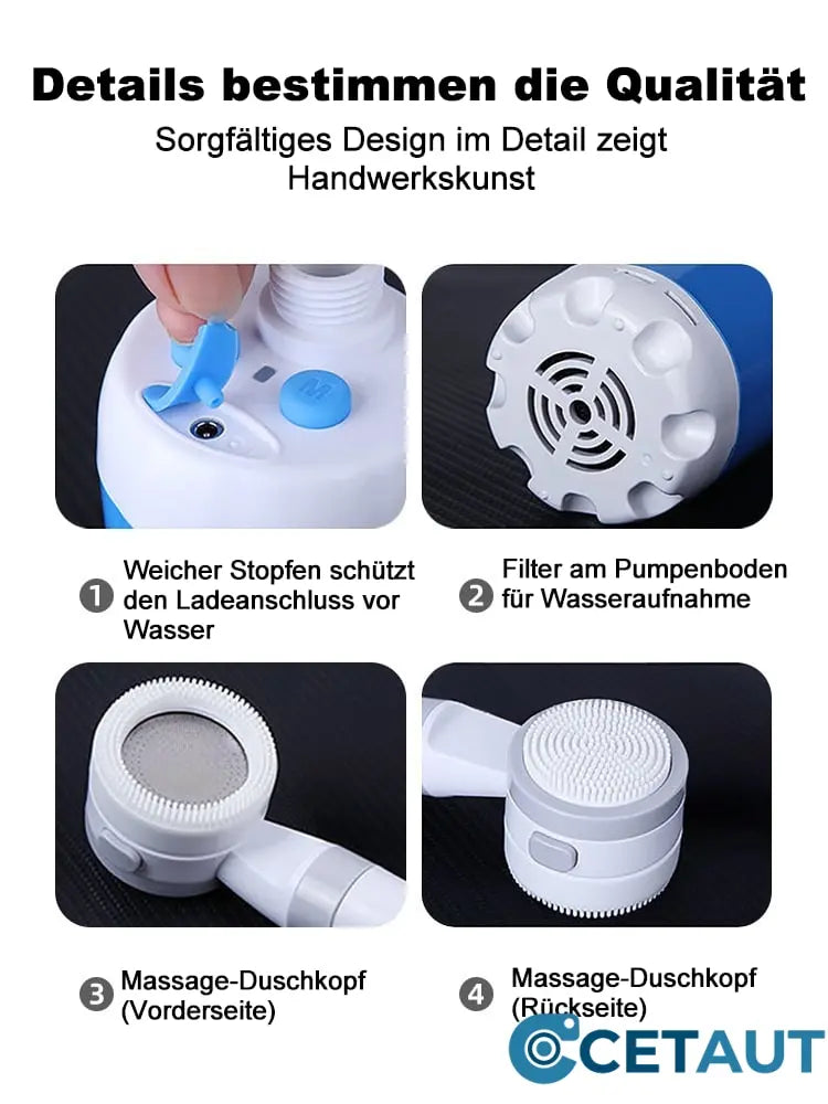 🚿 Frisch bleiben im Freien - 50% OFF - 🔥 Tragbare Campingdusche mit einstellbarem Durchfluss - für eine einfache und bequeme Reinigung im Freien! cetaut