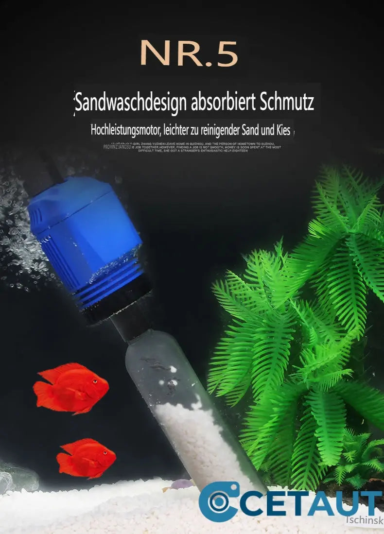 ✨ Sauberes Aquarium, mühelos in 3 Minuten! ✨Elektrischer Saugnapf-Aquarium-Wasserwechsler-Filterreiniger Nein cetaut
