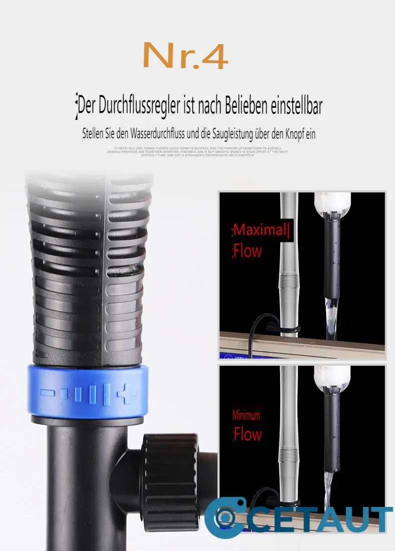 ✨ Sauberes Aquarium, mühelos in 3 Minuten! ✨Elektrischer Saugnapf-Aquarium-Wasserwechsler-Filterreiniger Nein cetaut