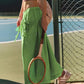 Leicht. Atmungsaktiv. Perfekt für deinen aktiven Alltag-Lässige Cropped-Strandhose mit weitem Bein cetaut