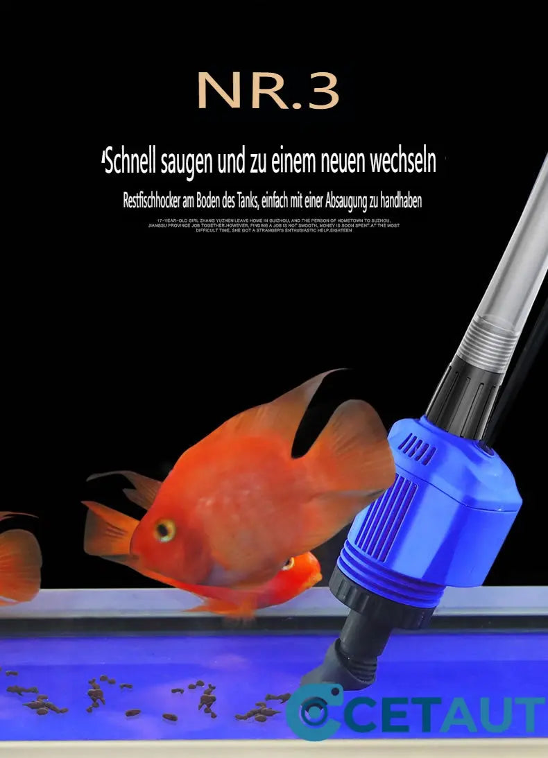 ✨ Sauberes Aquarium, mühelos in 3 Minuten! ✨Elektrischer Saugnapf-Aquarium-Wasserwechsler-Filterreiniger Nein cetaut