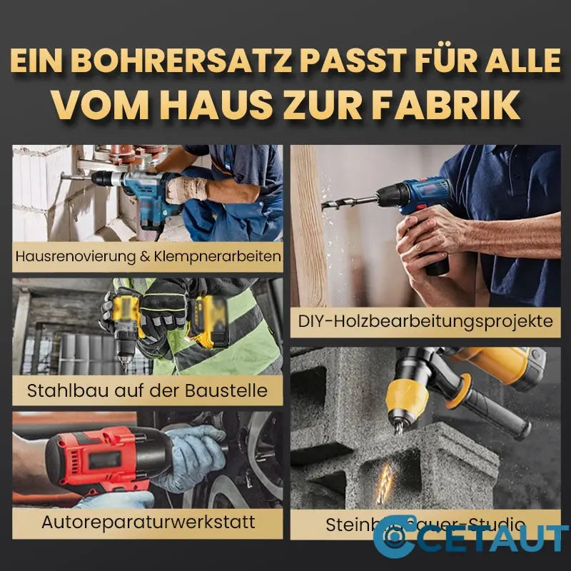 🔥2025 Heißer Verkauf🔥Hochfester Exzenterbohrer-Satz mit 4 Schneiden cetaut