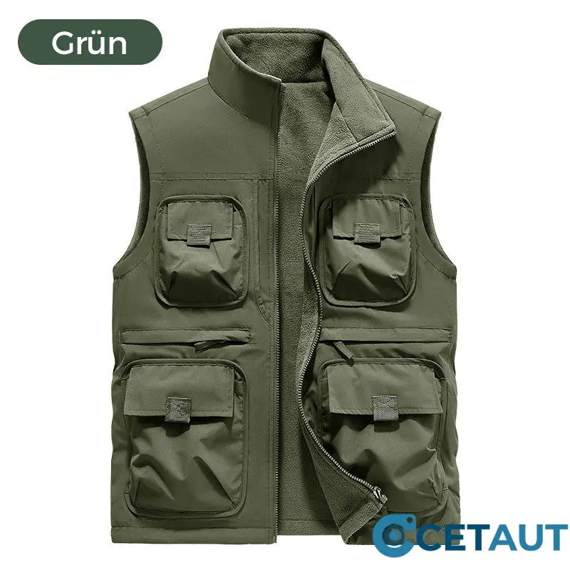 Gefütterte Wendeweste mit mehreren Taschen für Herren und Damen cetaut