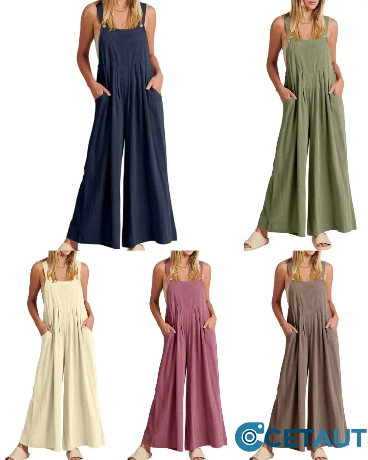 💕HOT SALE 50% OFF🥰 Plus Size Wide Leg Overalls Jumpsuit cetaut