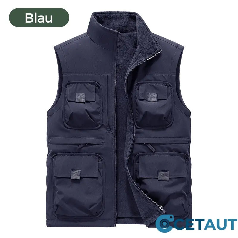 Gefütterte Wendeweste mit mehreren Taschen für Herren und Damen cetaut