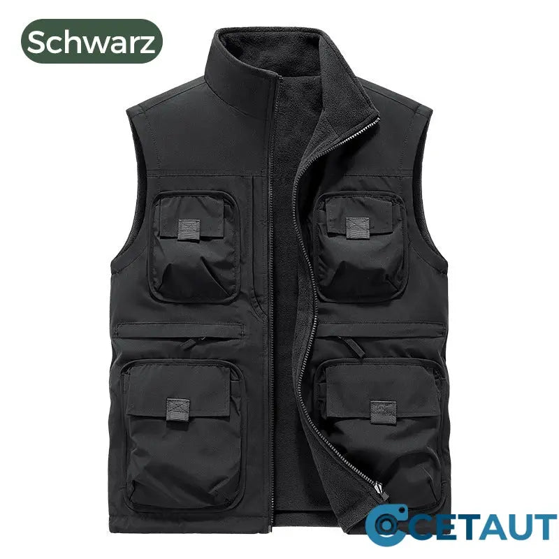 Gefütterte Wendeweste mit mehreren Taschen für Herren und Damen cetaut