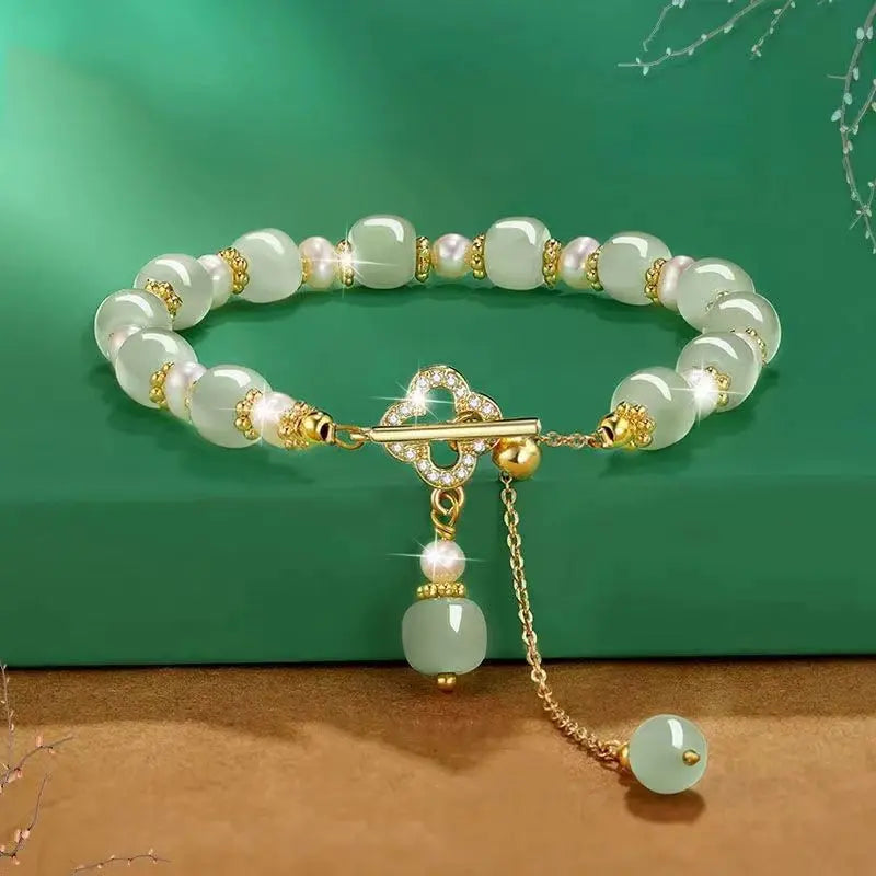 🔥KAUFEN SIE 2 UND ERHALTEN 10% RABATT💝Hetian-Jade-Goldblatt-Armband|🔥Lucky Jade Armband  🍀Feng-Shui-Jadearmband – elegant und noch edler cetaut