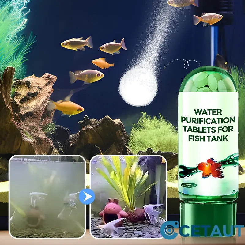 Leistungsstarke Tablette zur Reinigung von Aquarienwasser cetaut