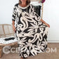 💖Elegantes, lockeres Damenkleid mit Rundhalsausschnitt und Aufdruck cetaut
