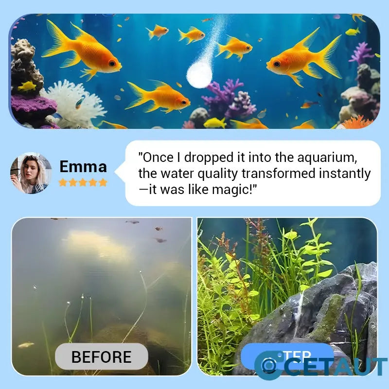 Leistungsstarke Tablette zur Reinigung von Aquarienwasser cetaut