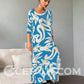 💖Elegantes, lockeres Damenkleid mit Rundhalsausschnitt und Aufdruck cetaut