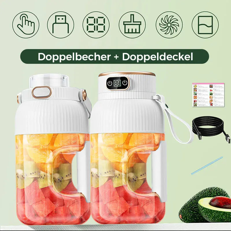 💥💥Sommer Heißer Verkauf ❄️Multifunctional Tragbare Saftpresse Tasse mit Digitalanzeige cetaut