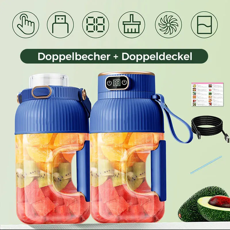 💥💥Sommer Heißer Verkauf ❄️Multifunctional Tragbare Saftpresse Tasse mit Digitalanzeige cetaut