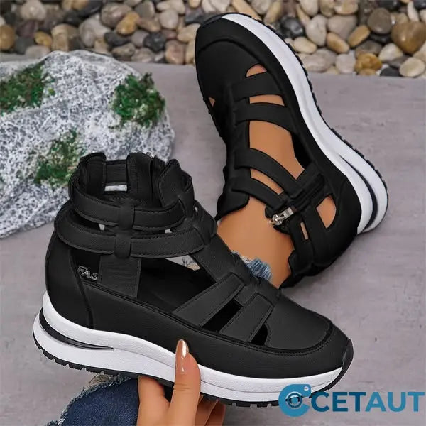 🔥Letzter Tag 50% Rabatt - Bequeme leichte Wedges mit seitlichem Reißverschluss cetaut