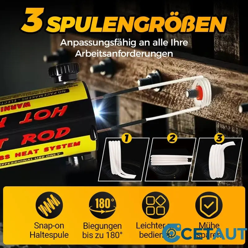 Magnetisches Induktionsheizungsset - 1100W Induktionshitze Werkzeug zum Entfernen von Bolzen cetaut