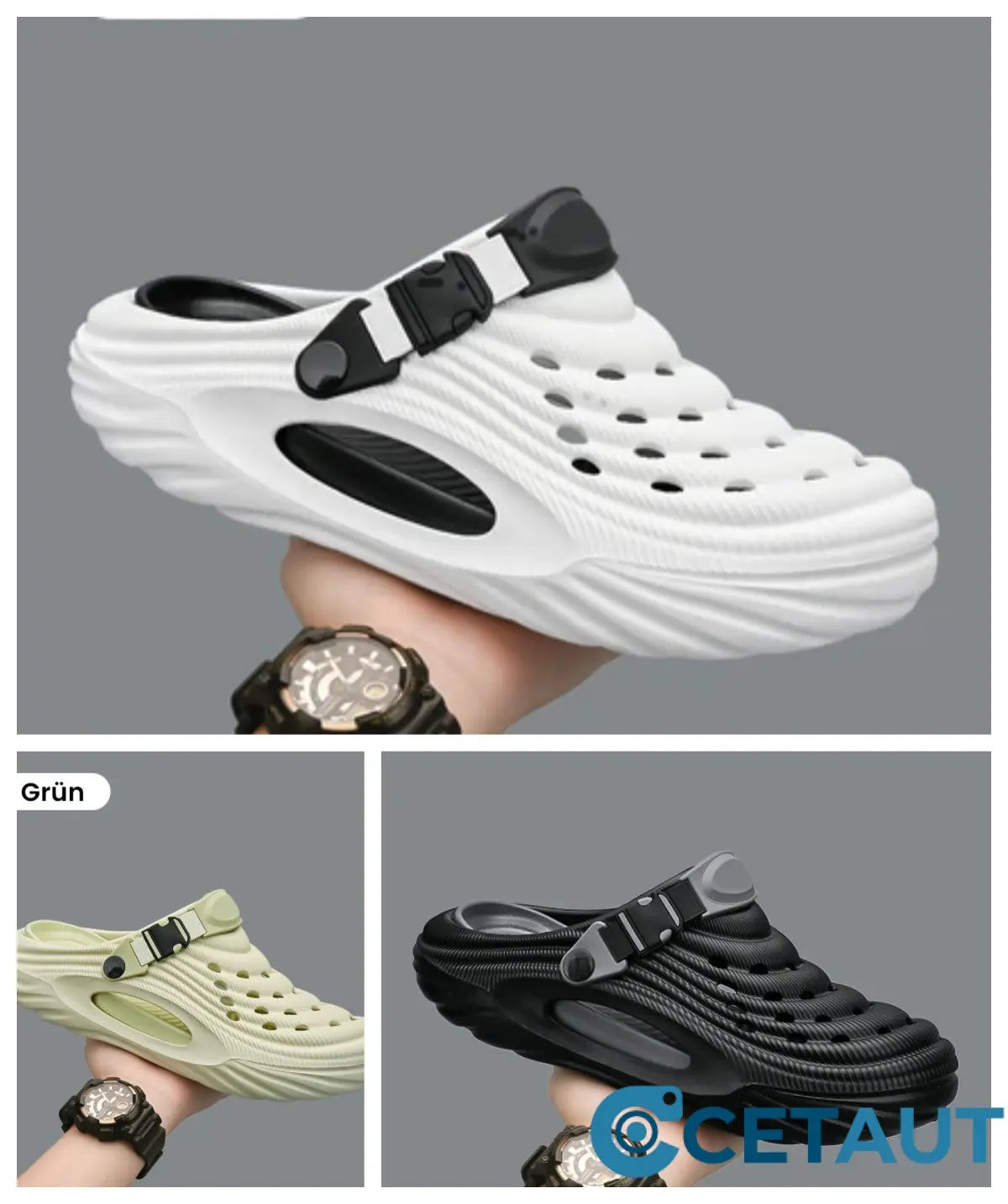 ✈️Atmungsaktive Slip-On-Sandalen für Herren👣Zwei Arten, ein Paar Schuhe zu tragen👣 cetaut
