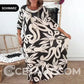 💖Elegantes, lockeres Damenkleid mit Rundhalsausschnitt und Aufdruck cetaut