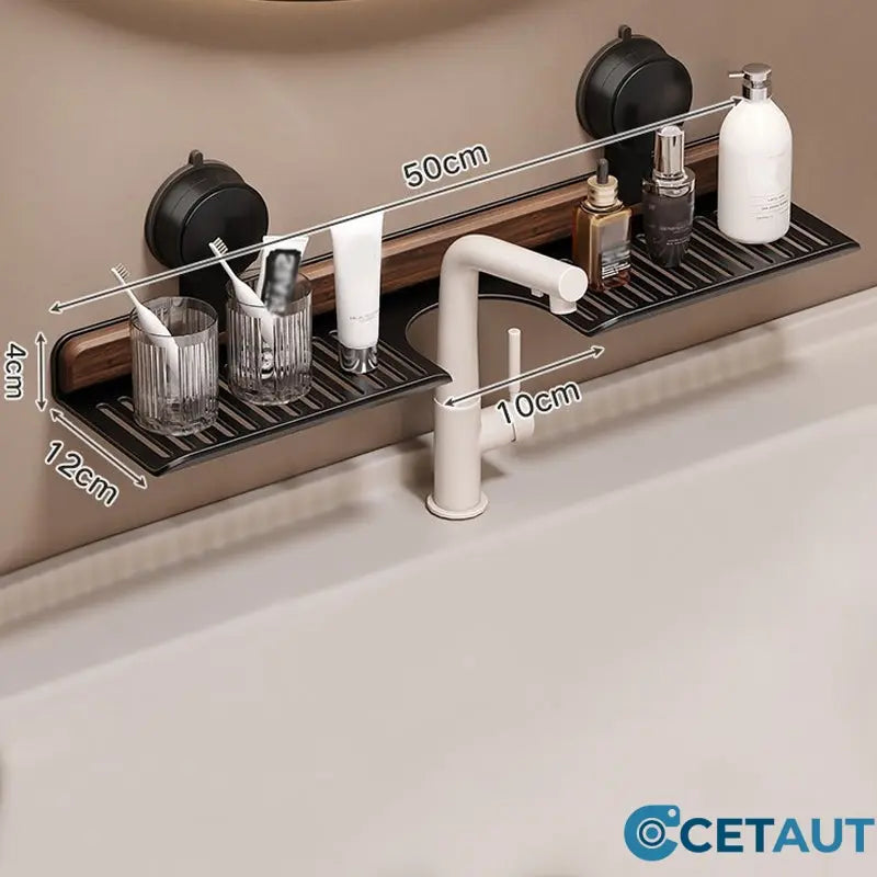 ✨2025 Neues Design🌸Walnuss-Saugnapf-Badezimmerregal cetaut