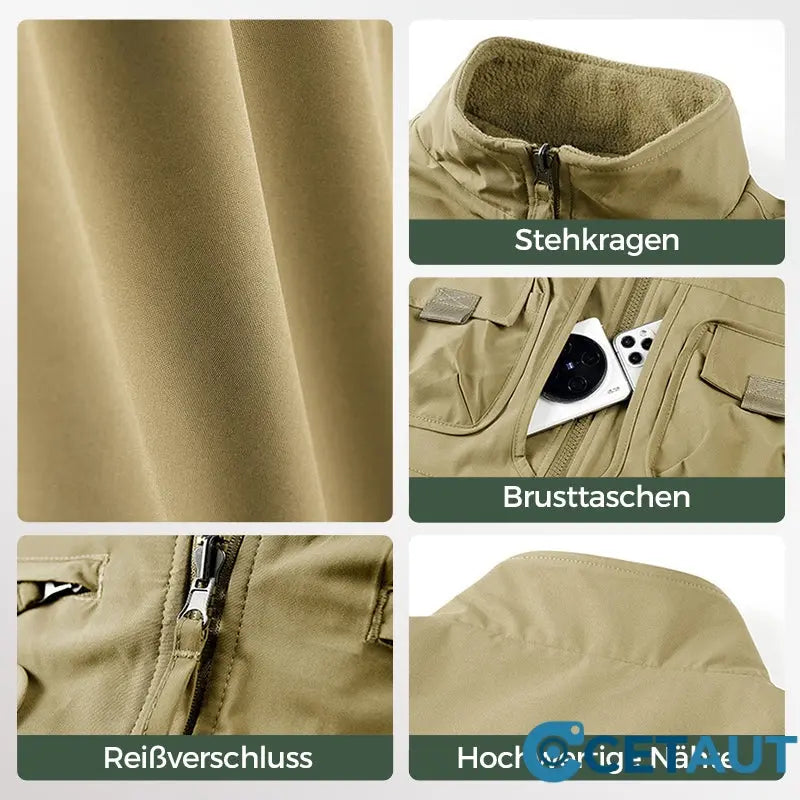 Gefütterte Wendeweste mit mehreren Taschen für Herren und Damen cetaut