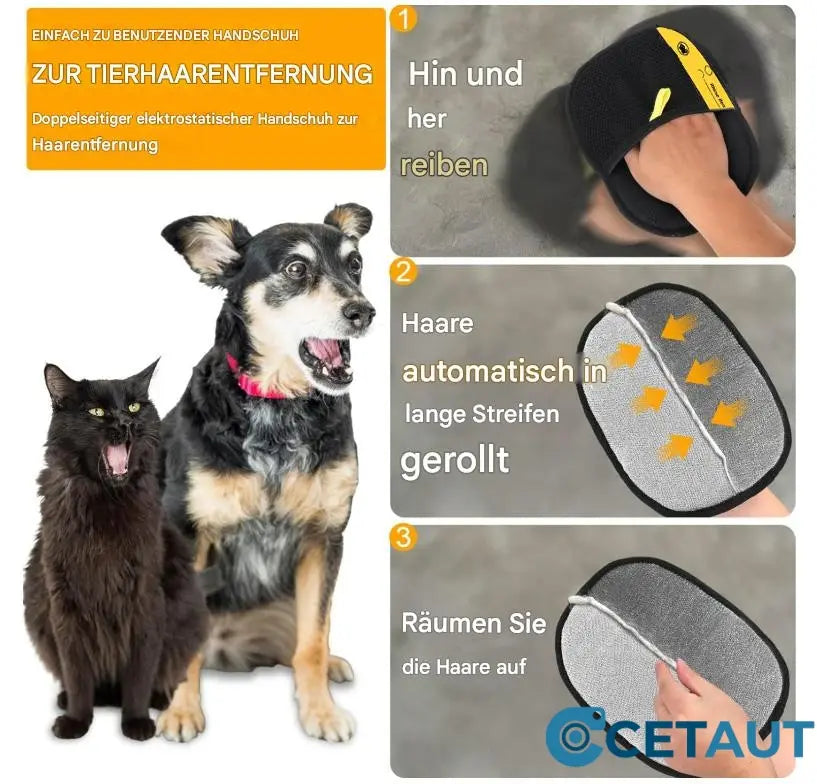 🔥Letzter Tag🐶🐱Doppelseitige Haustierpflegehandschuhe – Sauber, schnell und bequem! cetaut