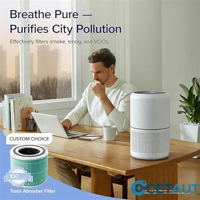 HEPA 13 Luftreiniger gegen Pollen & Rauch | 240m³/h | 24dB Nachtmodus | 50% Rabatt cetaut