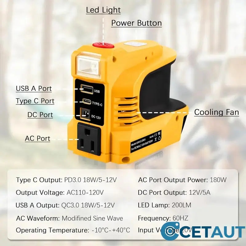 Bosch-kompatibel & Schukostecker  Compact DC to AC Inverter - Suitable for cars, motorhomes, outdoor use, and summer houses🔌 Immer Strom. Für Geräte, Werkzeug und Sie. cetaut