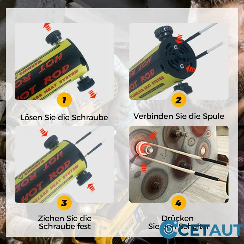 Magnetisches Induktionsheizungsset - 1100W Induktionshitze Werkzeug zum Entfernen von Bolzen cetaut