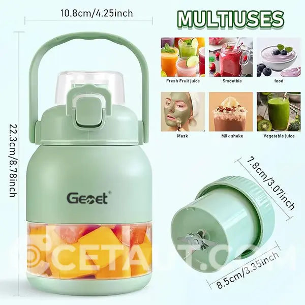 ⏳Begrenzte Zeit 50% Rabatt💥BPA-Free Electric Citrus Juicer 17 oz, Straw, Two Lids, Portable Blender for Smoothies, Shakes, Food Prep & Frozen Blending - Outdoorfun cetaut
