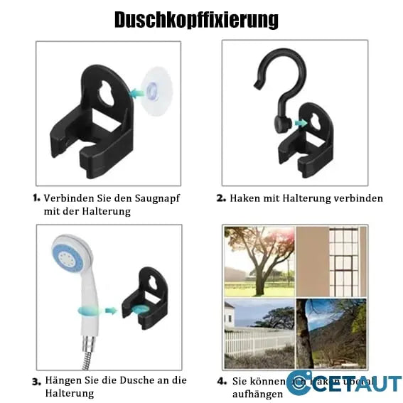 🚿 Frisch bleiben im Freien - 50% OFF - 🔥 Tragbare Campingdusche mit einstellbarem Durchfluss - für eine einfache und bequeme Reinigung im Freien! cetaut