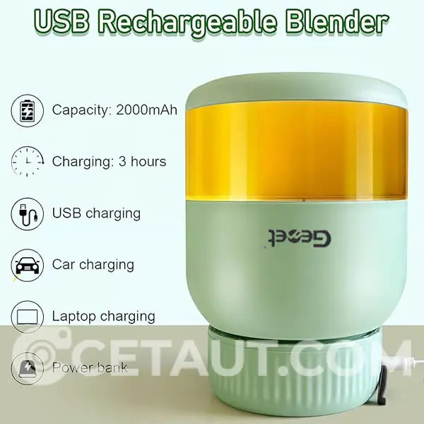 ⏳Begrenzte Zeit 50% Rabatt💥BPA-Free Electric Citrus Juicer 17 oz, Straw, Two Lids, Portable Blender for Smoothies, Shakes, Food Prep & Frozen Blending - Outdoorfun cetaut