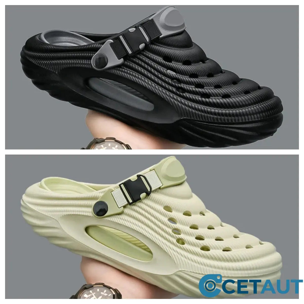 ✈️Atmungsaktive Slip-On-Sandalen für Herren👣Zwei Arten, ein Paar Schuhe zu tragen👣 cetaut