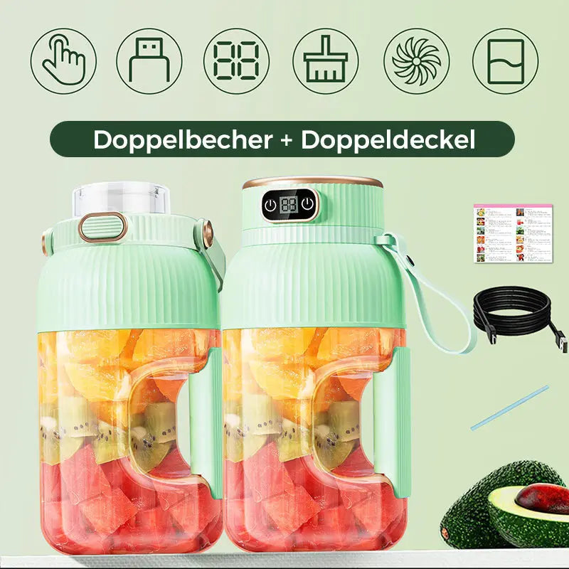 💥💥Sommer Heißer Verkauf ❄️Multifunctional Tragbare Saftpresse Tasse mit Digitalanzeige cetaut