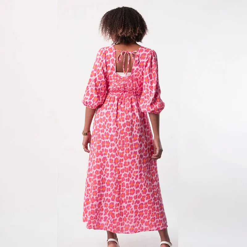 🌈🌻Sommer-Hot-Sale - 51% Rabatt🌸Damenkleid mit V-Ausschnitt und Druck cetaut