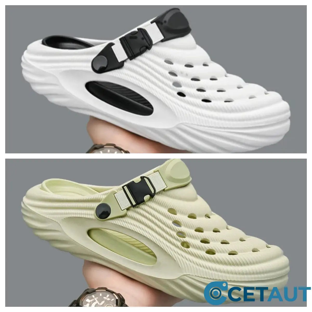 ✈️Atmungsaktive Slip-On-Sandalen für Herren👣Zwei Arten, ein Paar Schuhe zu tragen👣 cetaut