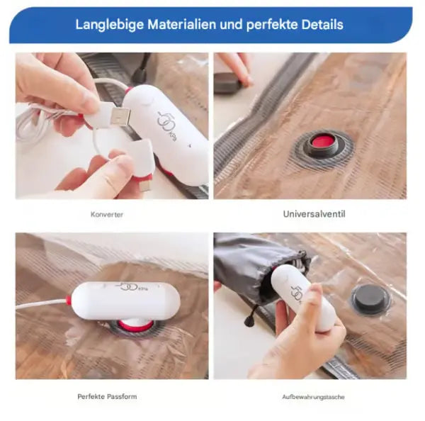 ⏳Begrenzte Zeit 50% Rabatt💥6er-Pack elektrische USB-Vakuum-Kompressionsbeutel – Platz sparen, leicht reisen! cetaut