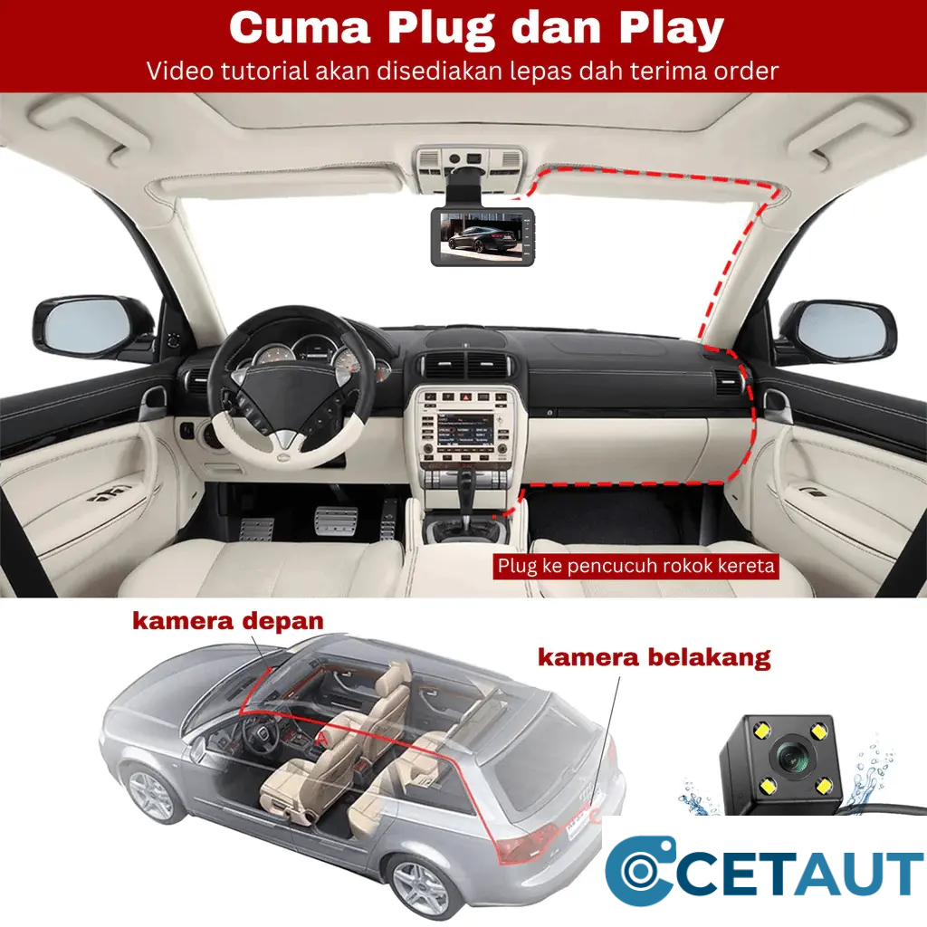 📹 Dual-Lens Dashcam mit 1080P HD & Nachtsicht – 170° Weitwinkel (Aktion: 49% sparen) cetaut