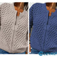 🔥2025 HOT SALE🔥Lässige Damen Strickjacke mit Reißverschluss und hohlem Design👗 cetaut