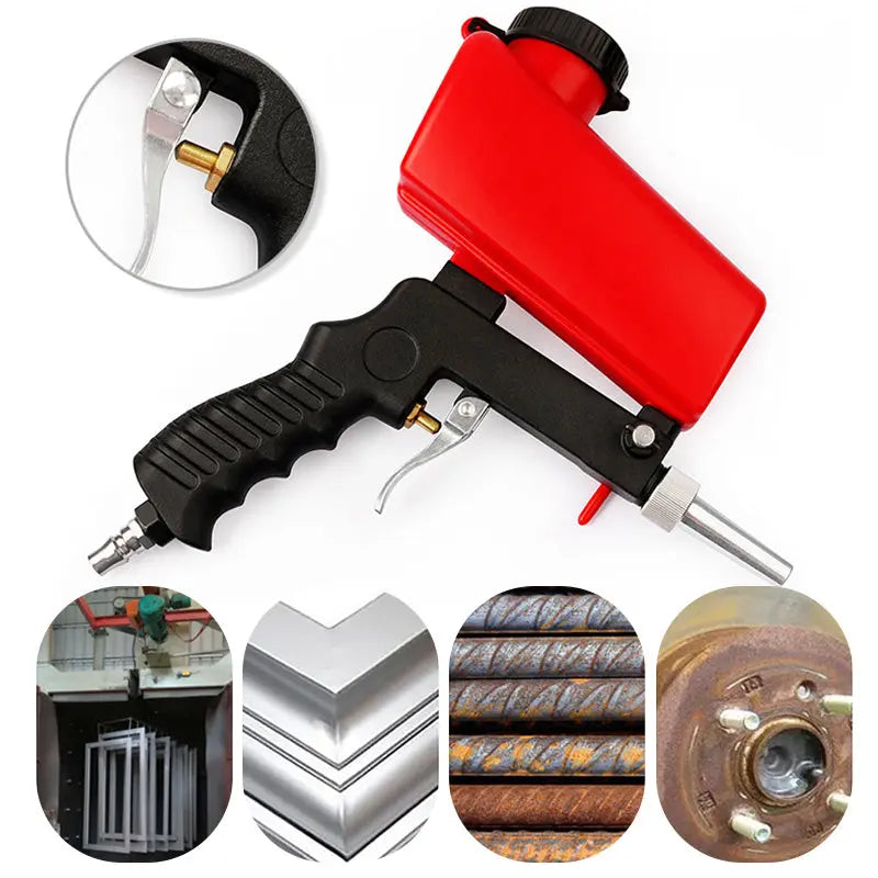 🛠️ Professionelle tragbare Sandstrahlpistole – Leicht, sicher & effektiv für Rostentfernung, Autoreinigung & DIY-Projekte | Inkl. 3 Düsen cetaut