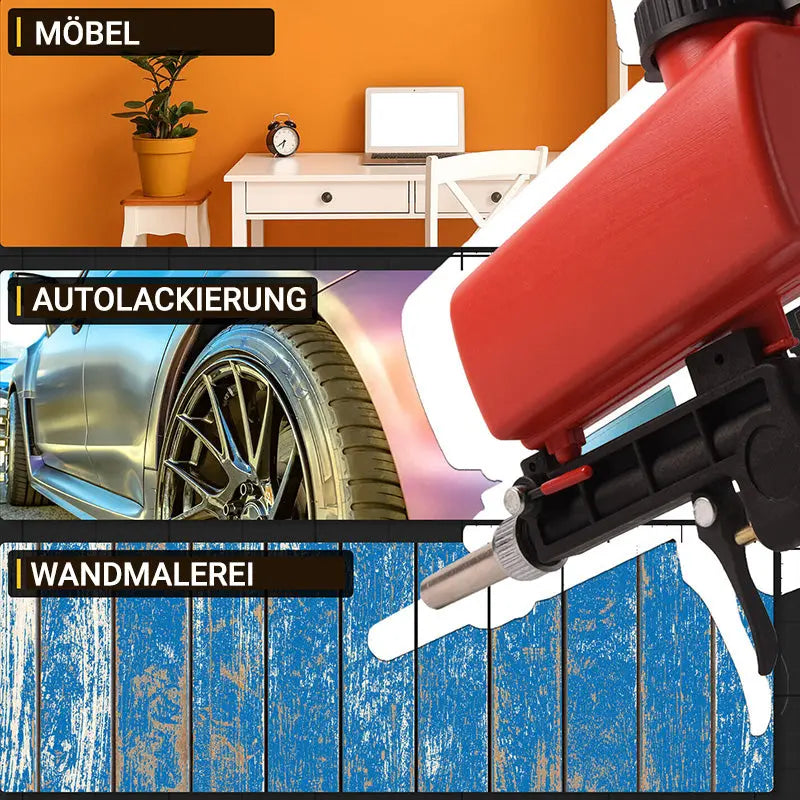 🛠️ Professionelle tragbare Sandstrahlpistole – Leicht, sicher & effektiv für Rostentfernung, Autoreinigung & DIY-Projekte | Inkl. 3 Düsen cetaut
