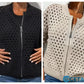 🔥2025 HOT SALE🔥Lässige Damen Strickjacke mit Reißverschluss und hohlem Design👗 cetaut