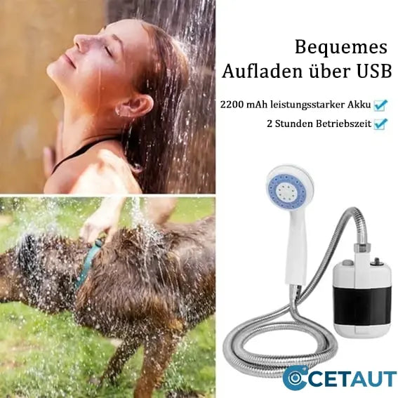 🚿 Frisch bleiben im Freien - 50% OFF - 🔥 Tragbare Campingdusche mit einstellbarem Durchfluss - für eine einfache und bequeme Reinigung im Freien! cetaut