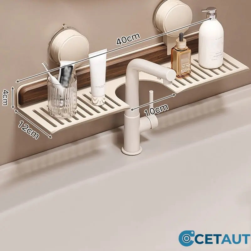 ✨2025 Neues Design🌸Walnuss-Saugnapf-Badezimmerregal cetaut