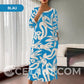 💖Elegantes, lockeres Damenkleid mit Rundhalsausschnitt und Aufdruck cetaut