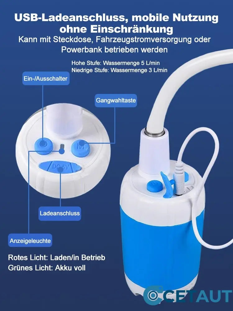 🚿 Frisch bleiben im Freien - 50% OFF - 🔥 Tragbare Campingdusche mit einstellbarem Durchfluss - für eine einfache und bequeme Reinigung im Freien! cetaut
