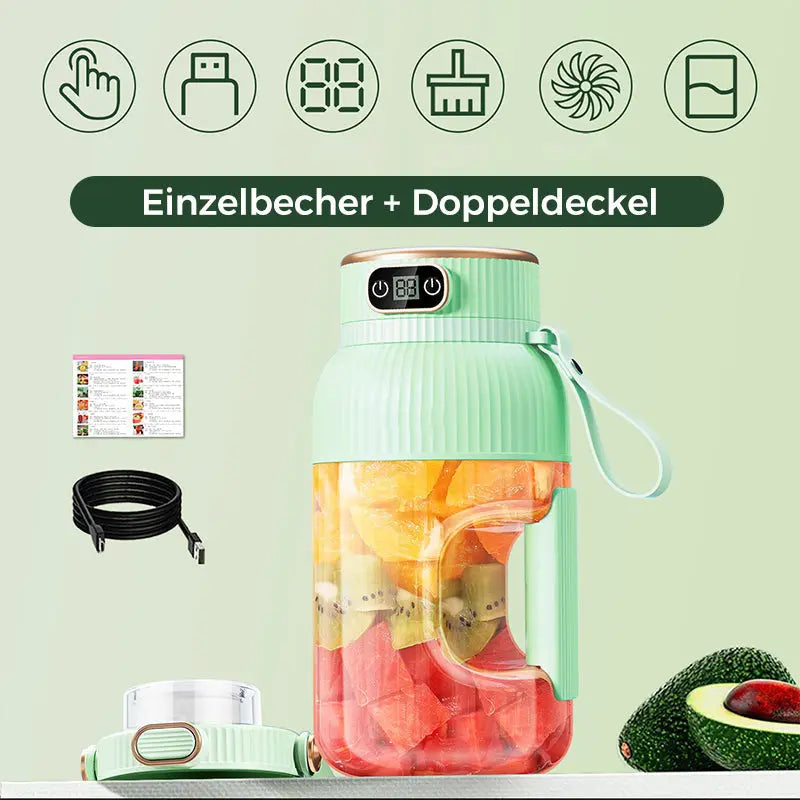 💥💥Sommer Heißer Verkauf ❄️Multifunctional Tragbare Saftpresse Tasse mit Digitalanzeige cetaut