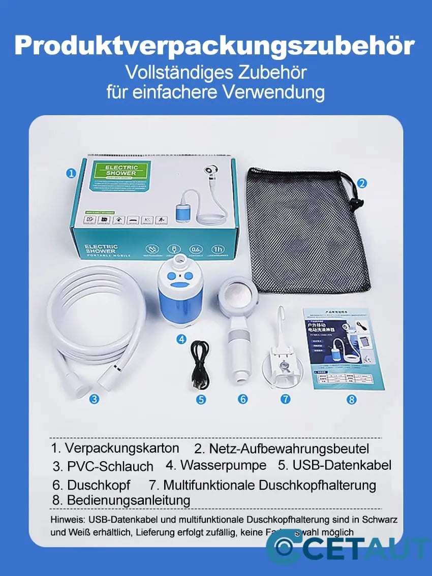 🚿 Frisch bleiben im Freien - 50% OFF - 🔥 Tragbare Campingdusche mit einstellbarem Durchfluss - für eine einfache und bequeme Reinigung im Freien! cetaut