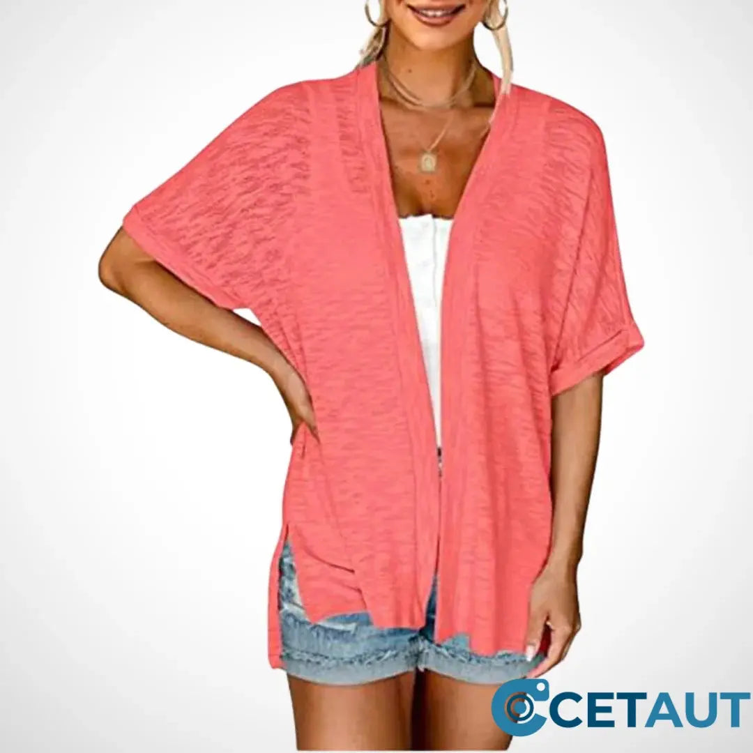 💥Letzter Tag Sonderverkauf 49% RABATT💝✨Stylishes fließendes Kurzarm-Cardigan cetaut