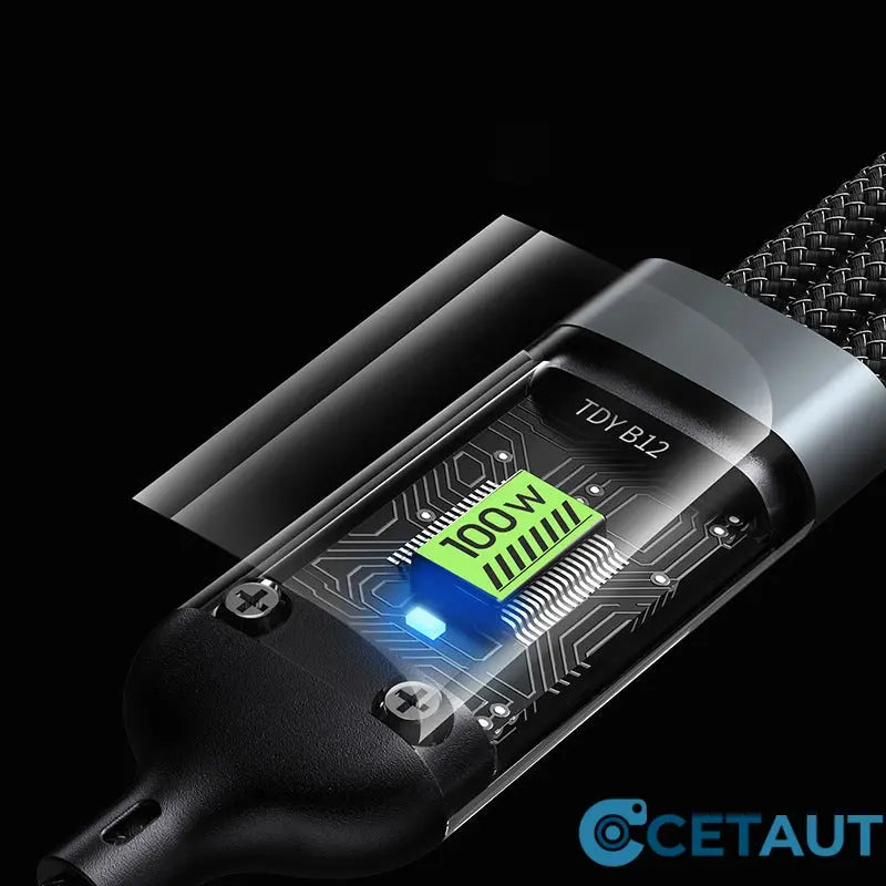 📱Transparentes, leuchtendes 3-in-1-Datenkabel mit superschneller Aufladung cetaut