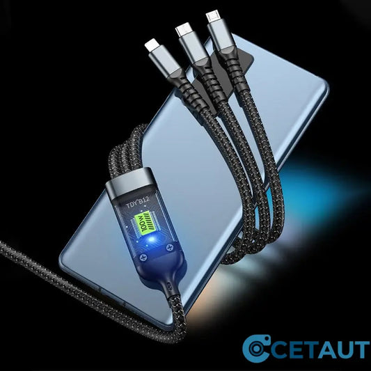 📱Transparentes, leuchtendes 3-in-1-Datenkabel mit superschneller Aufladung cetaut